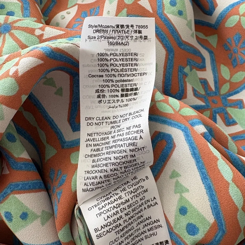 Tory Burch Garden Maze Printed Pleated Midi Dress Size 2 - Picture 8 of 8